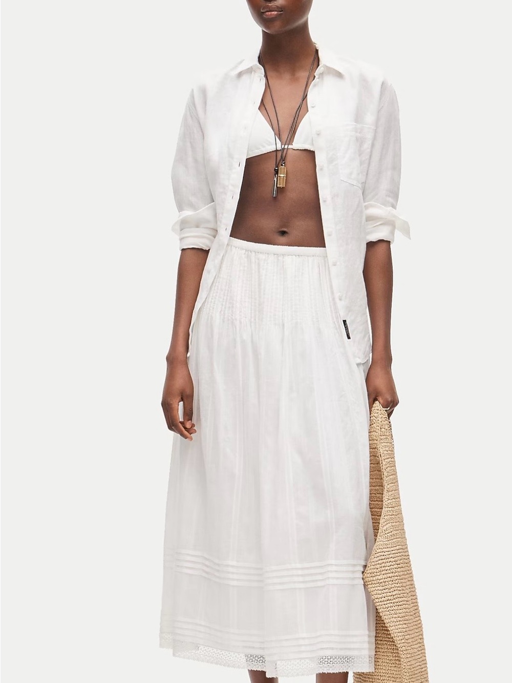 J Crew Midi skirt in embroidered dobby